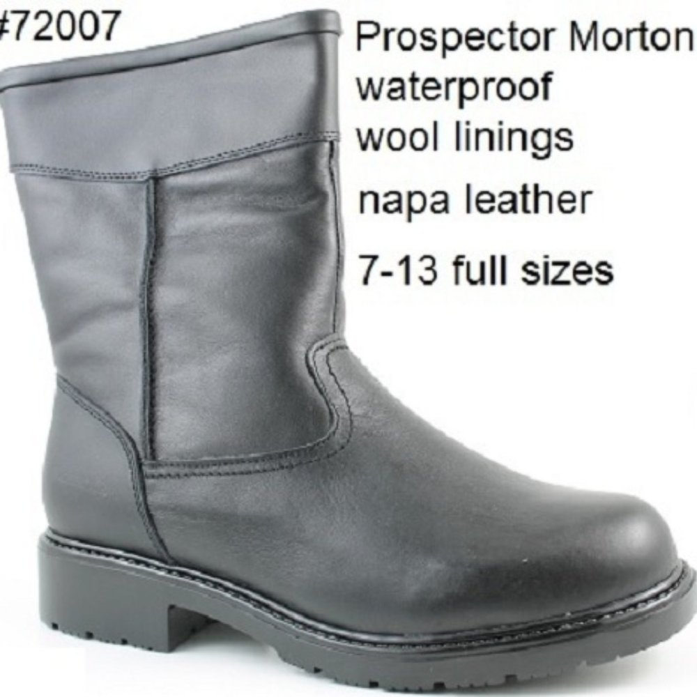 New men's prospector MORTON black leather boots